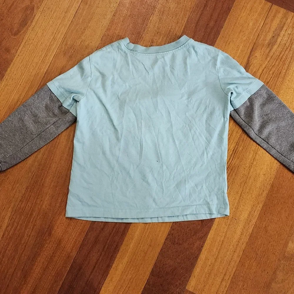 Disney Jumping Beans Blue/Gray Long Sleeve Mickey Mouse Jersey Size 5T - Picture 8 of 10